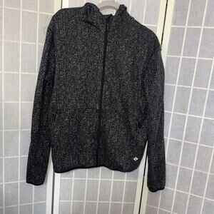 Burlebo‎ Hoodie Men's Medium Gray Full Zip Pullover Soft Knit Hooded Sweatshirt